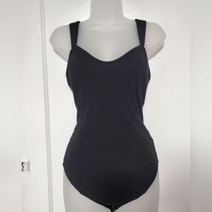 Express x Rocky Barnes ribbed thong bodysuit sz M